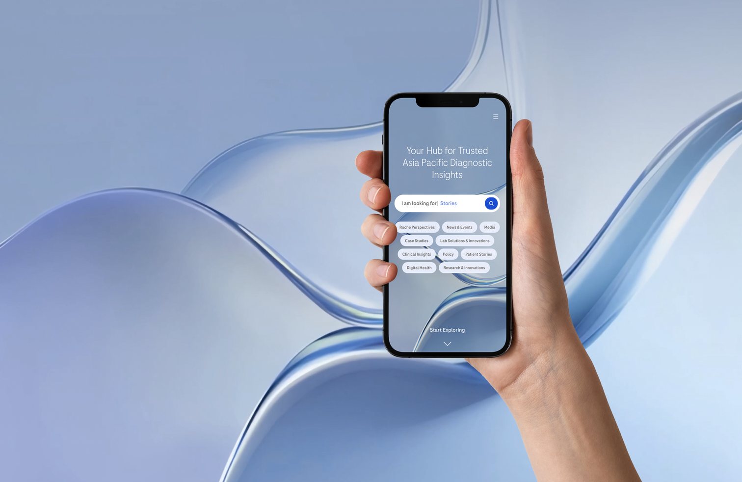 Mobile diagnostics knowledge platform shown on a phone